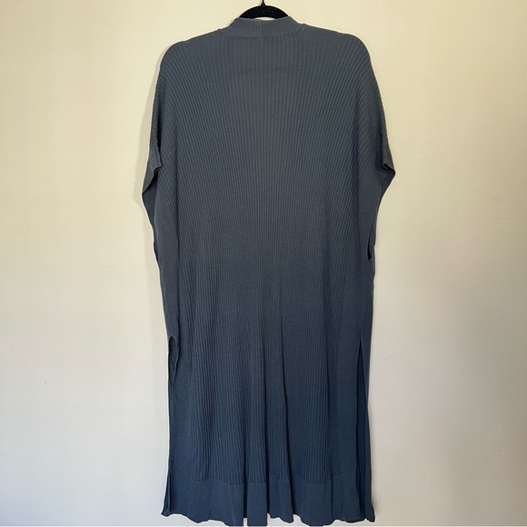 Eileen Fisher Long Tencel Ribbed Kimono Cardigan - Dark Grey - EUC - Picture 6 of 8